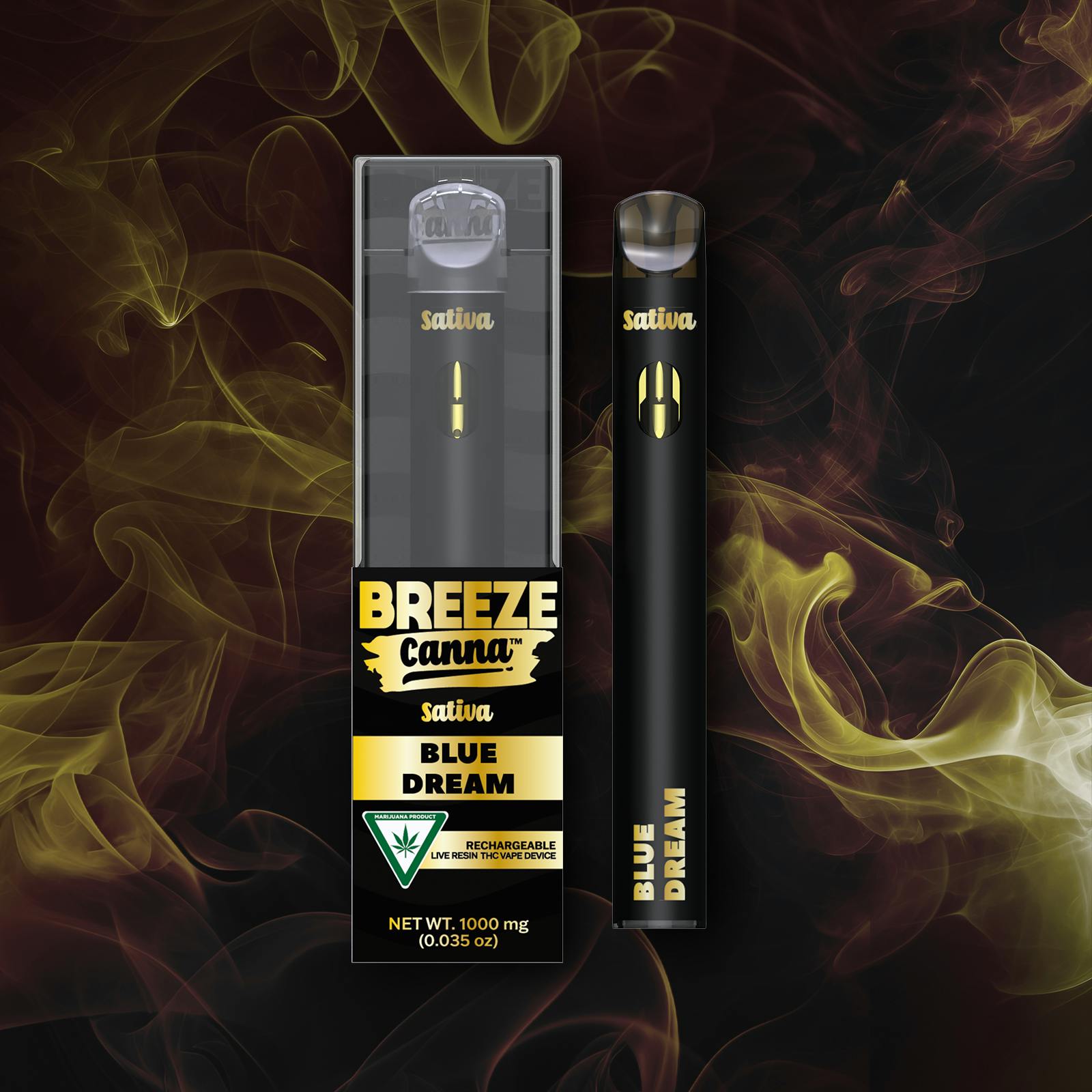 Breeze Canna - Blue Dream - Sativa Live Resin 1g PLUS Vape Device — BREEZE Canna - 1