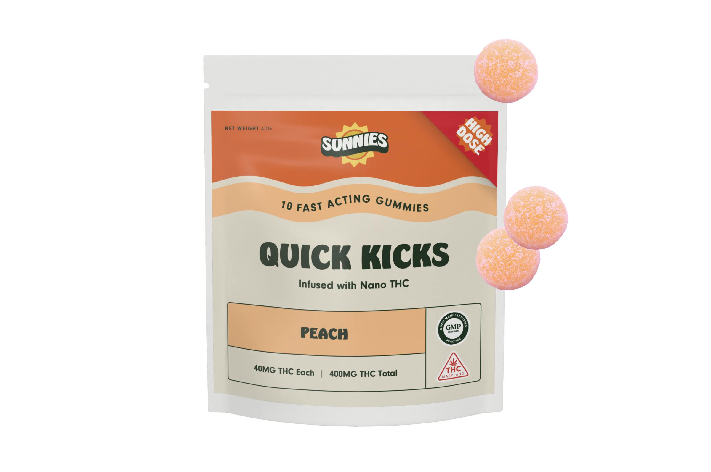 SunMed Growers - Peach Nano Gummies 400mg - 1