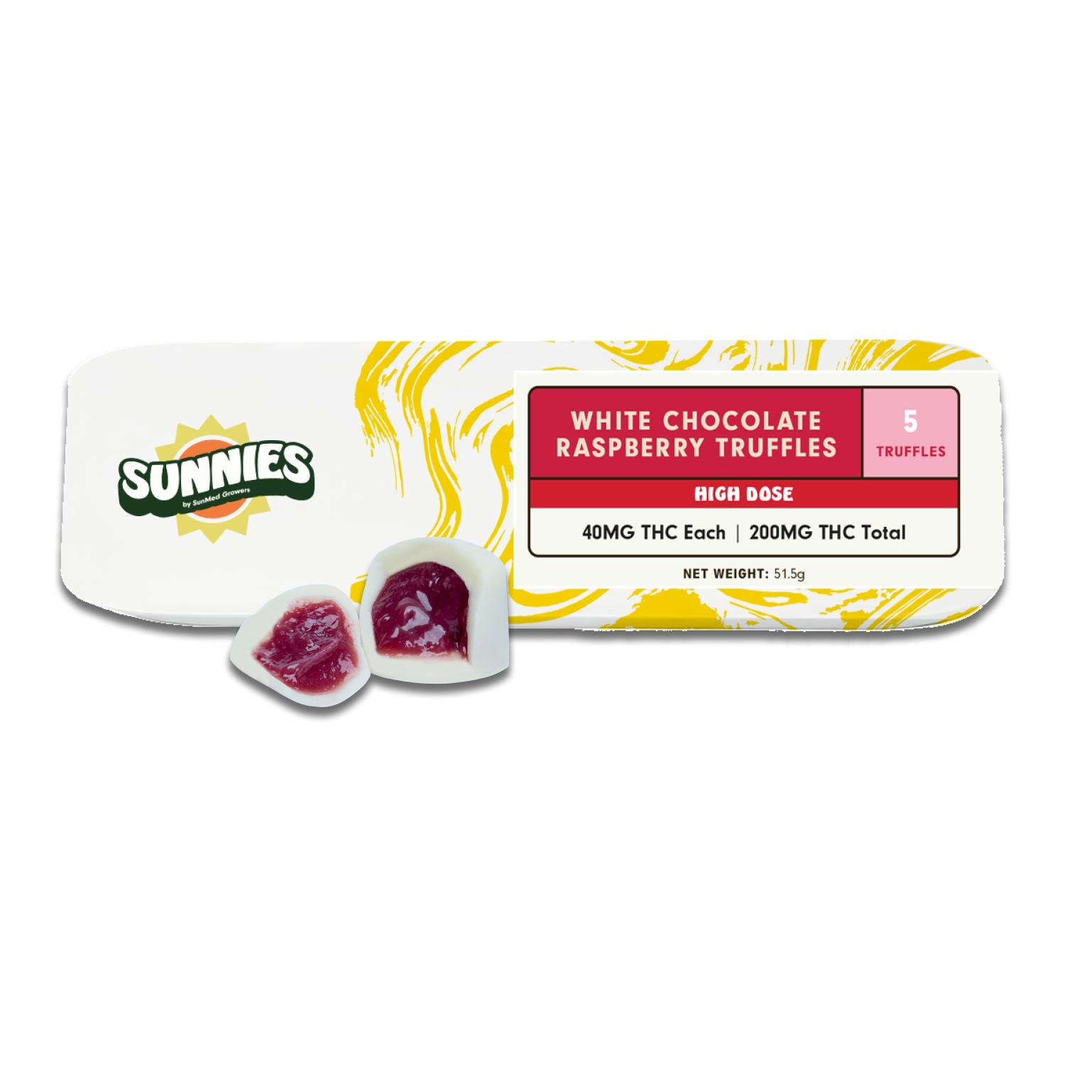 SunMed Growers - Truffles White Chocolate Raspberry 200mg - 1