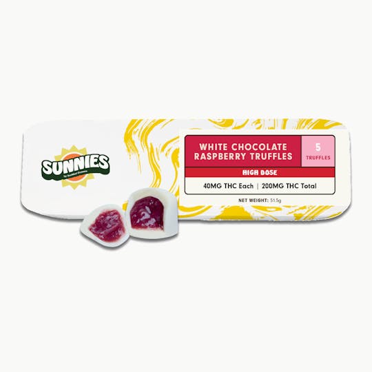 SunMed Growers - Truffles White Chocolate Raspberry 200mg - 1