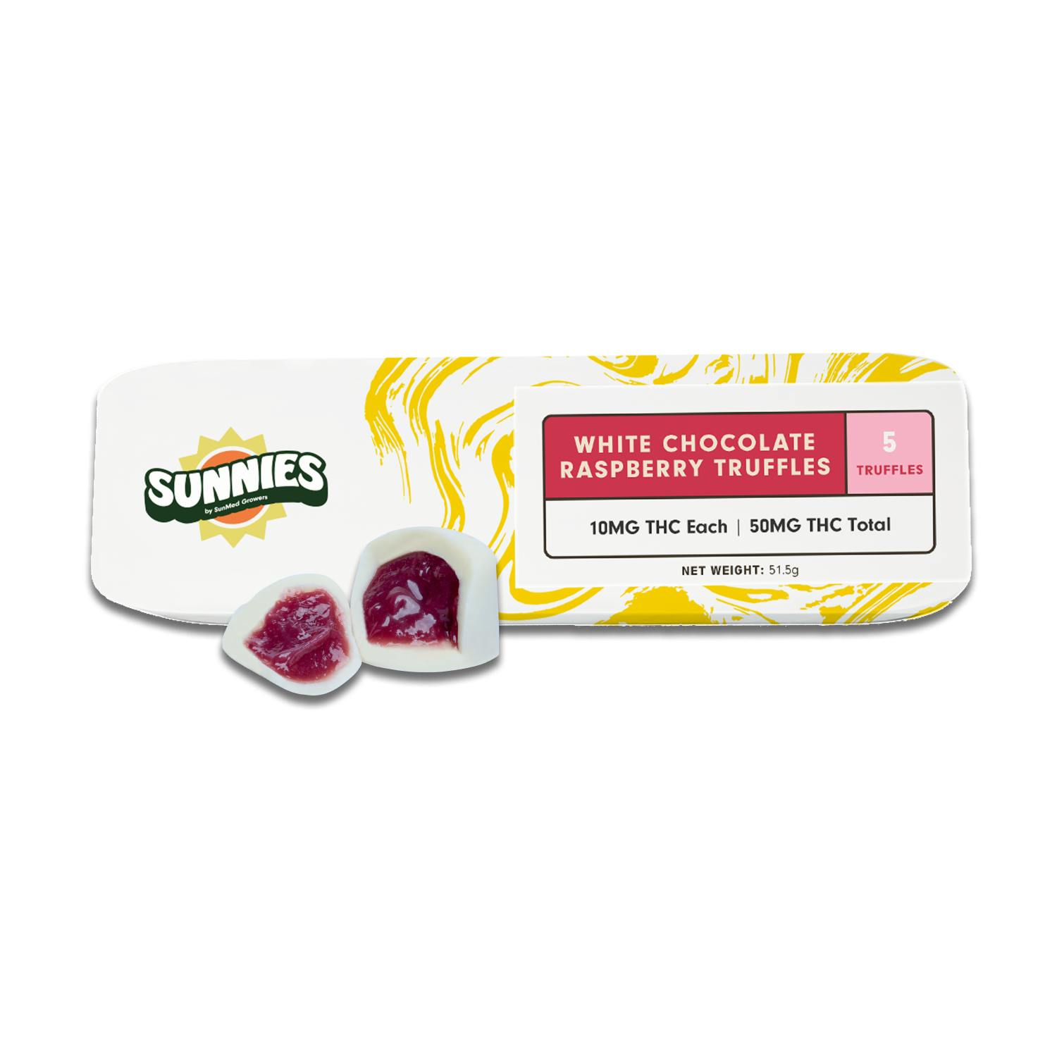 SunMed Growers - Truffles White Chocolate Raspberry 50mg - 1