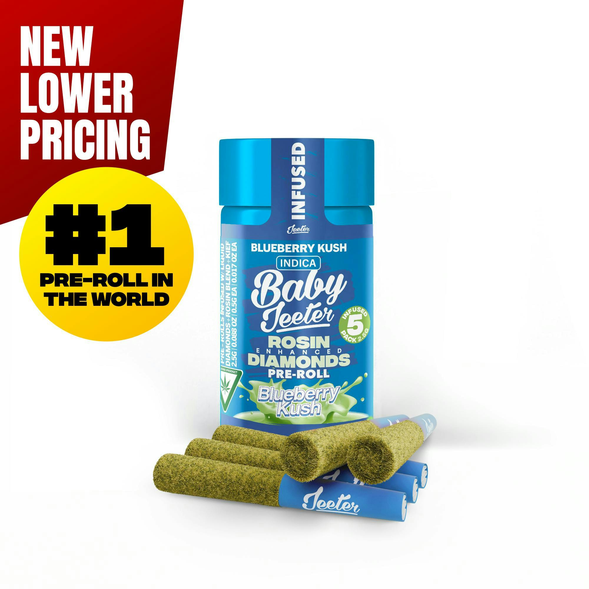 Jeeter - Jeeter | Blueberry Kush | Quad-Infused Minis | 0.5g each | 5pk - 1