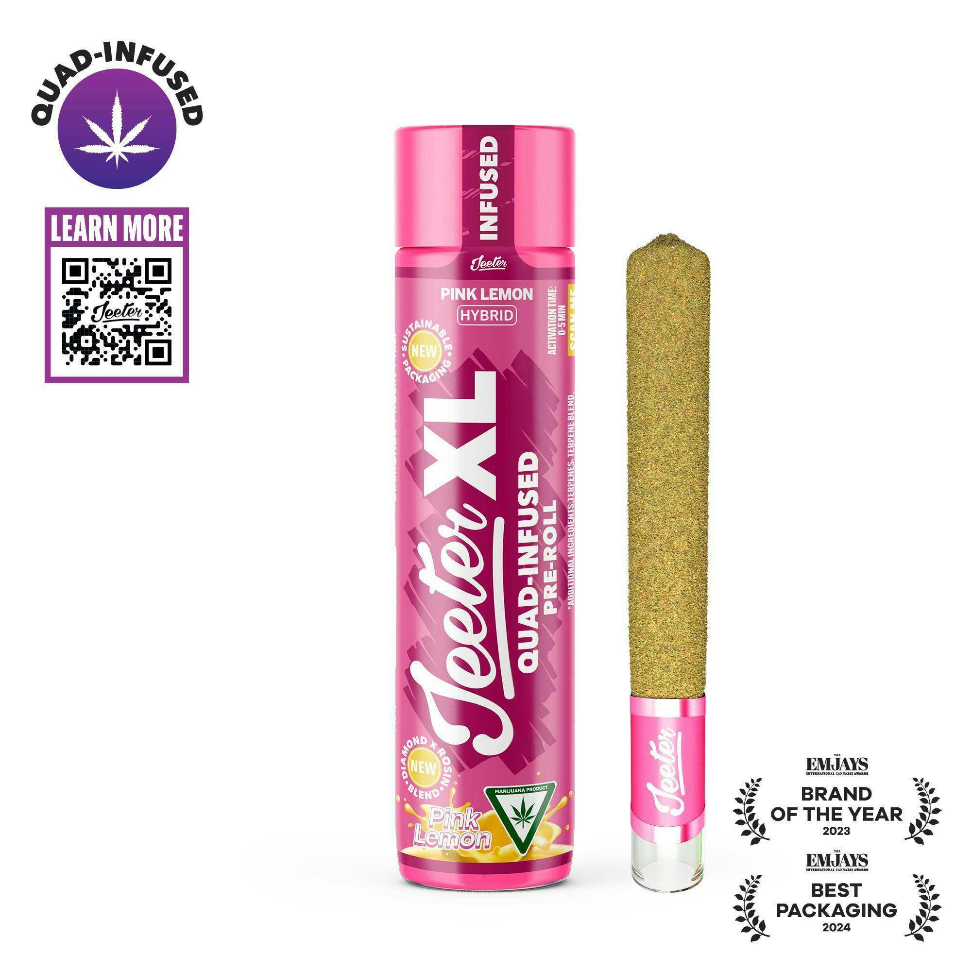 Jeeter - Jeeter | Pink Lemon | XL Quad-Infused Joint | 2g - 1