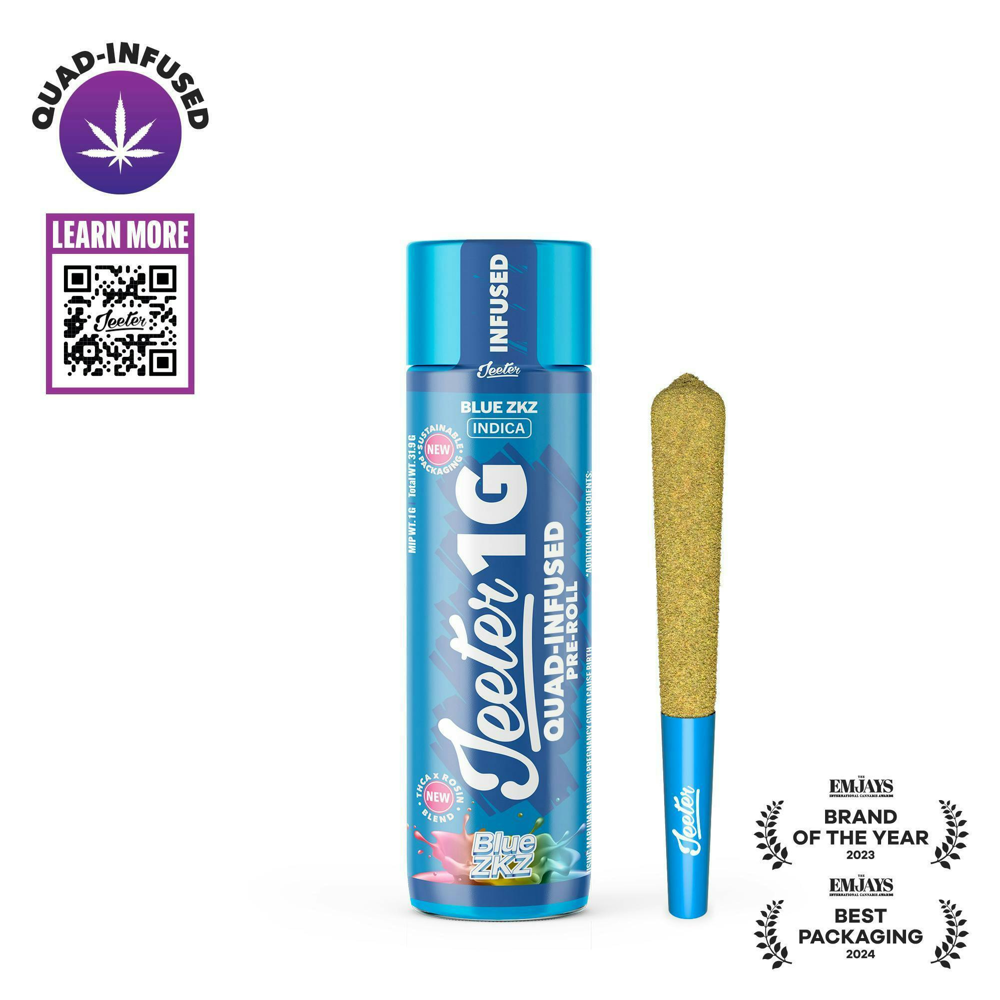 Jeeter - Jeeter | Blue ZKZ | Quad-Infused Joint | 1g - 1