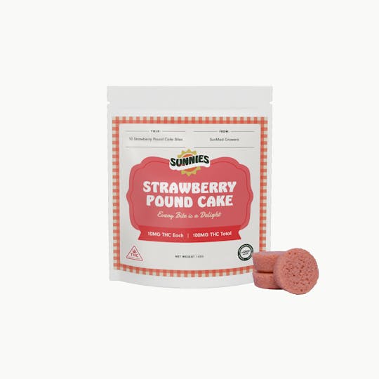 SunMed Growers - Strawberry Pound Cake Bites Edible 100mg - 1