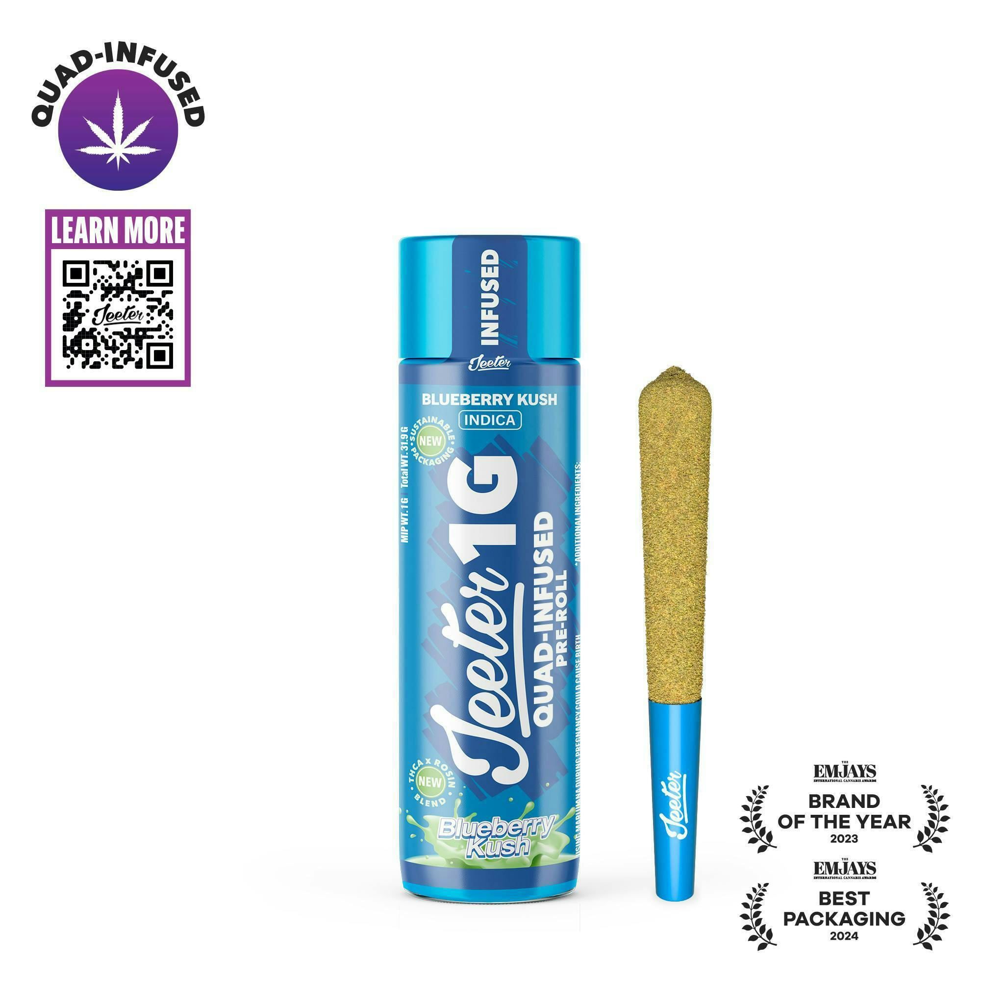Jeeter - Jeeter | Blueberry Kush | Quad-Infused Joint | 1g - 1
