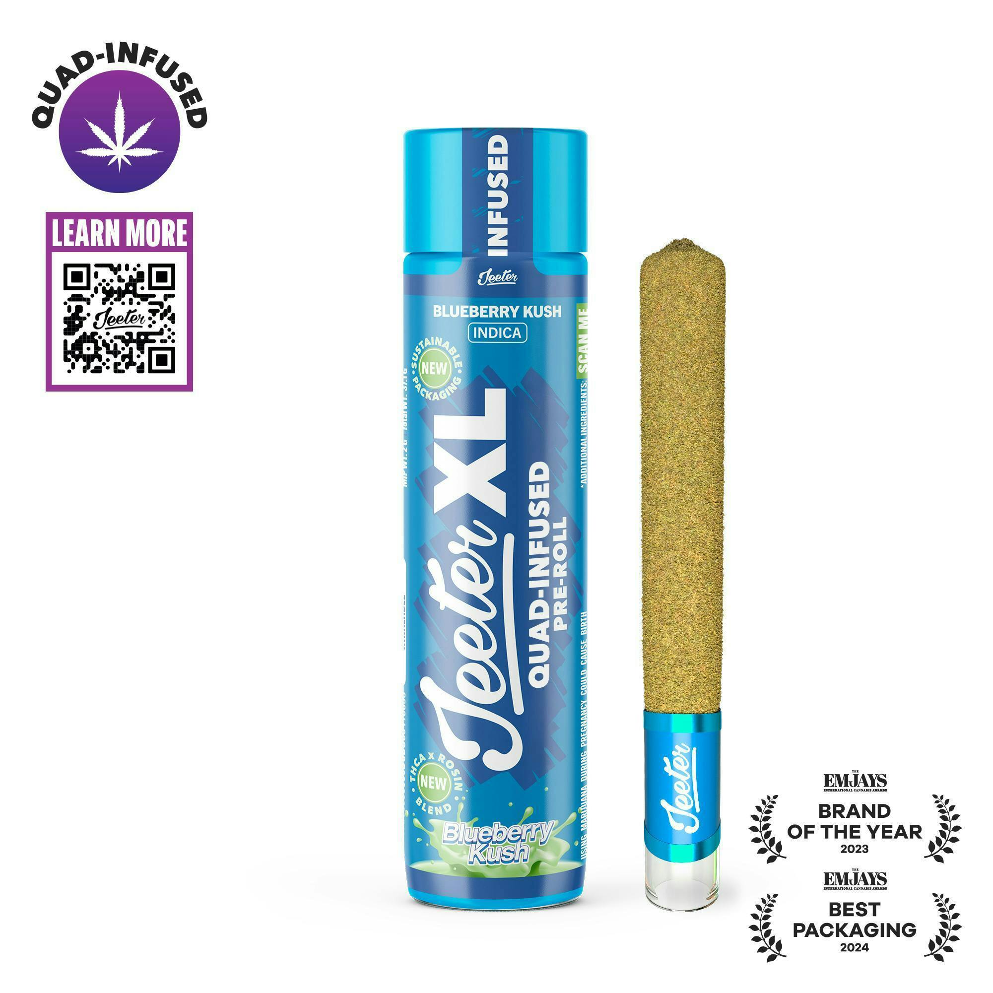 Jeeter - Jeeter | Blueberry Kush | XL Quad-Infused Joint | 2g - 1