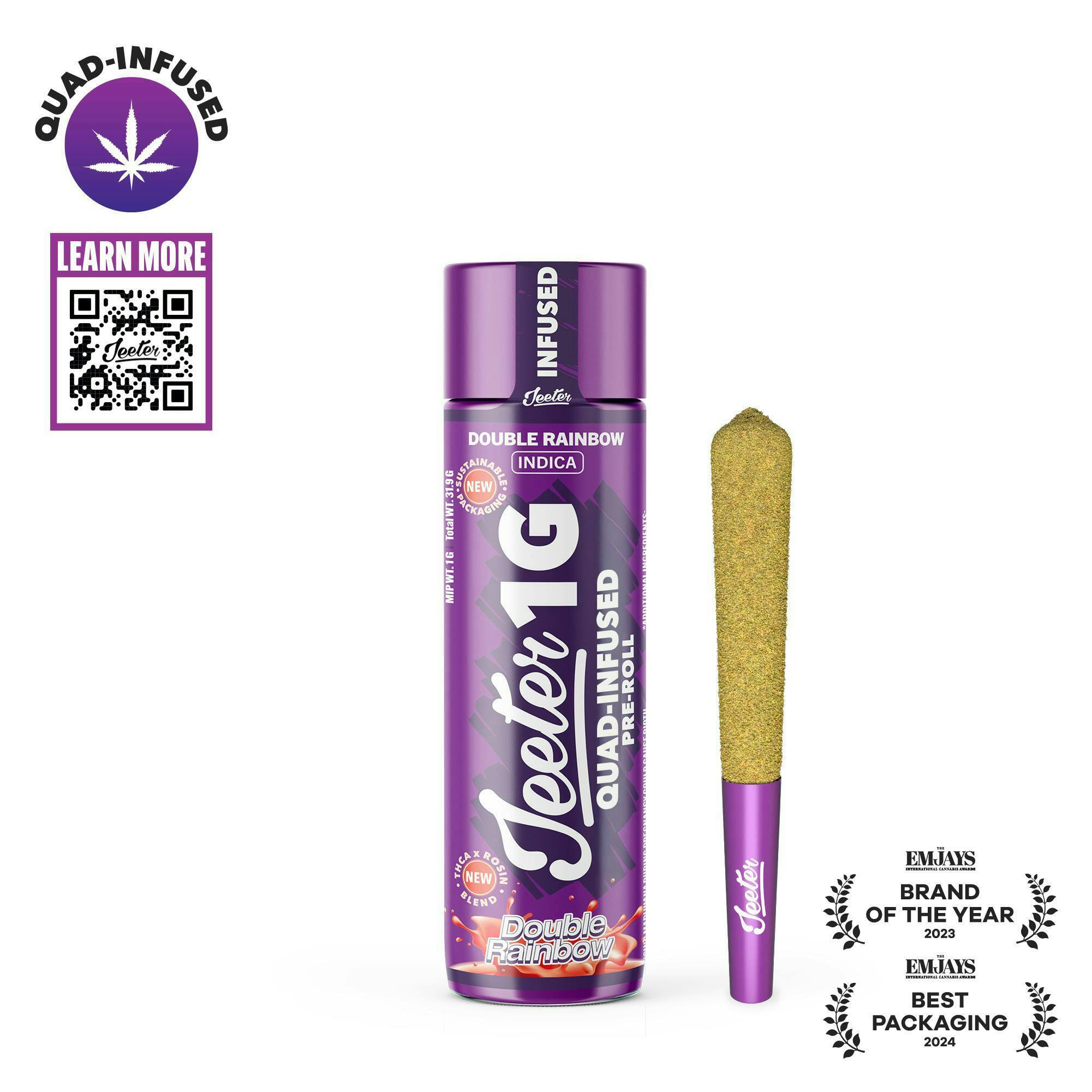 Jeeter - Jeeter | Double Rainbow | Quad-Infused Joint | 1g - 1