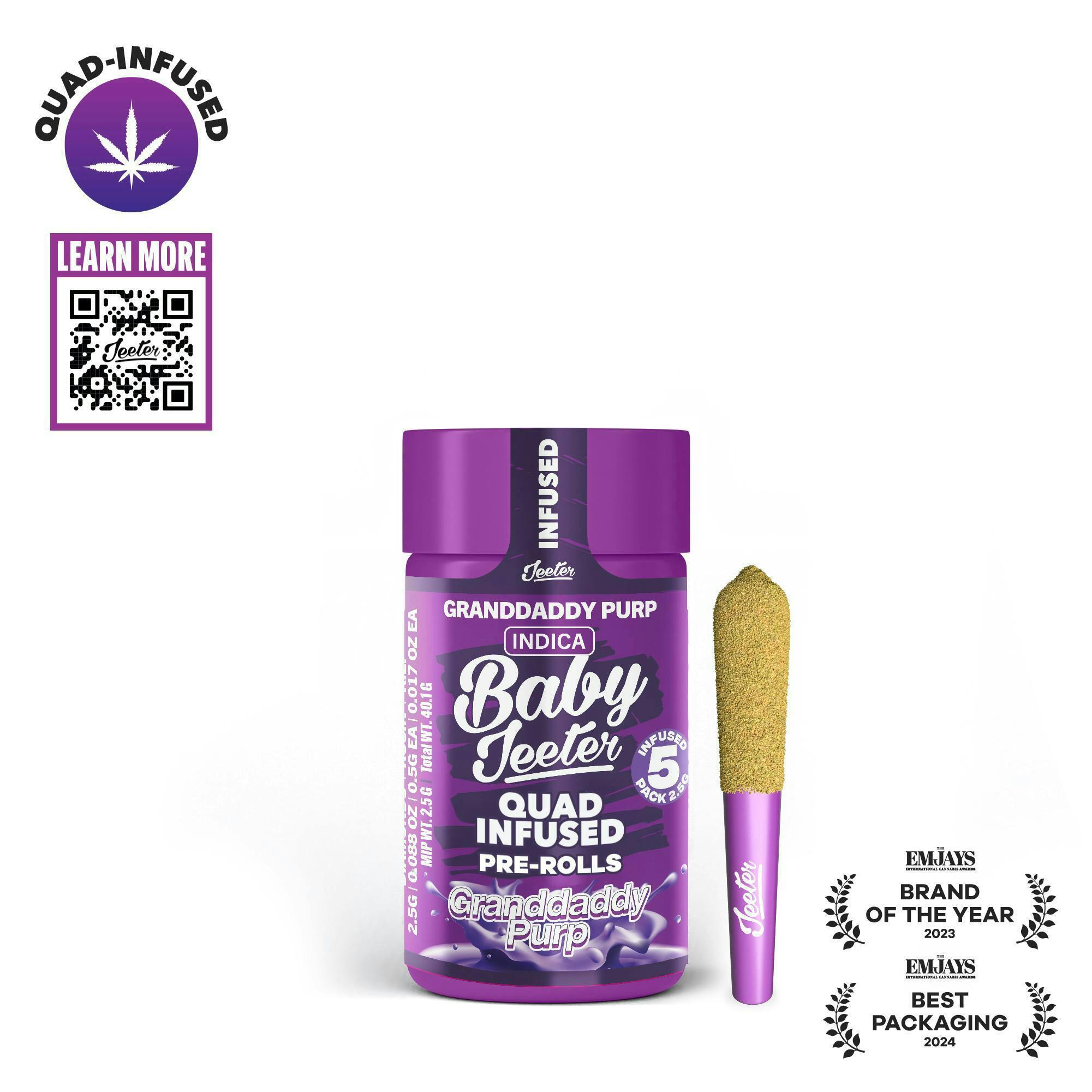 Jeeter - Jeeter | Granddaddy Purp | Quad-Infused Minis | 0.5g each | 5pk - 1
