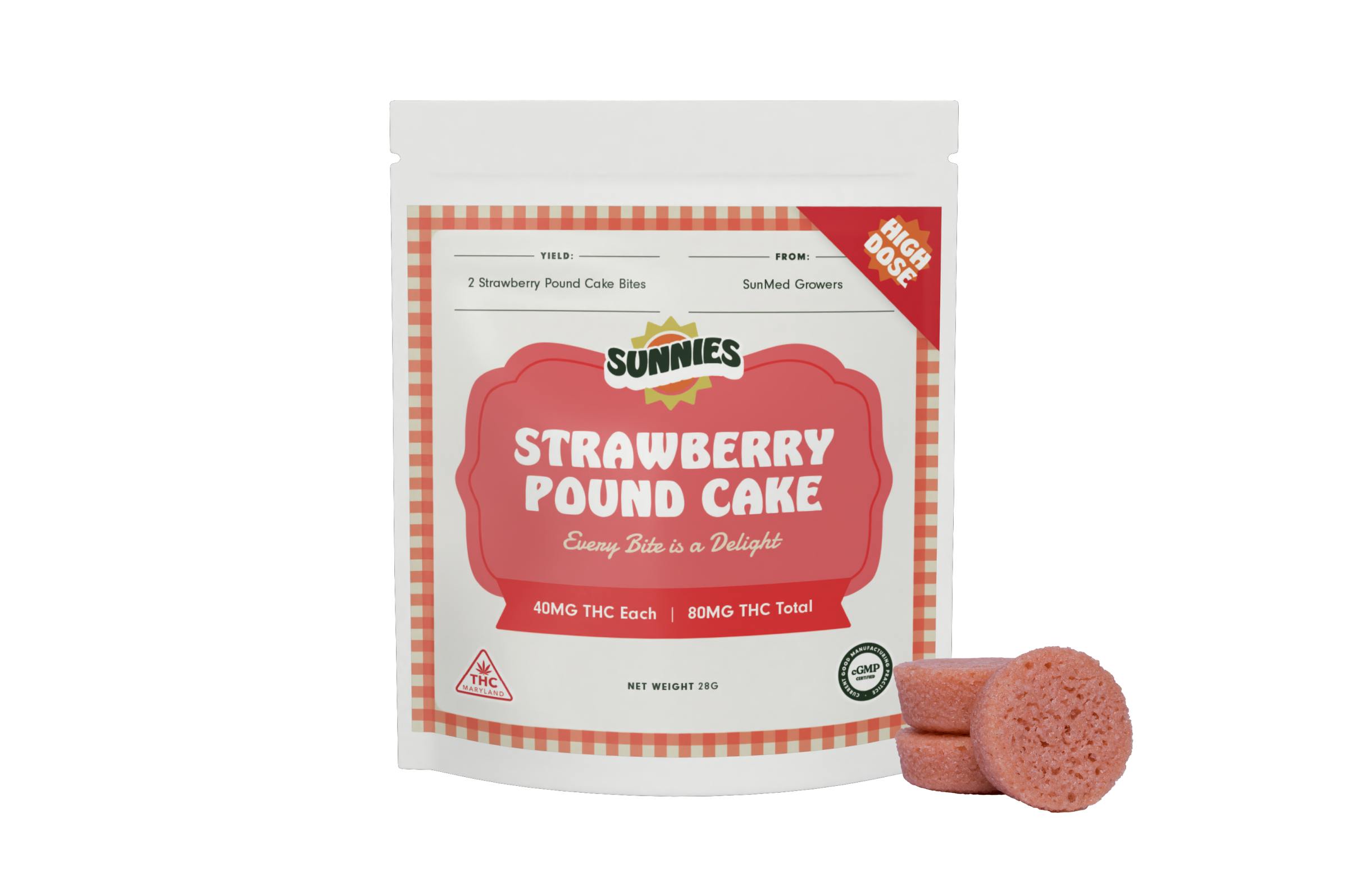 SunMed Growers - Strawberry Pound Cake Bites 80mg/2 Pack - 1