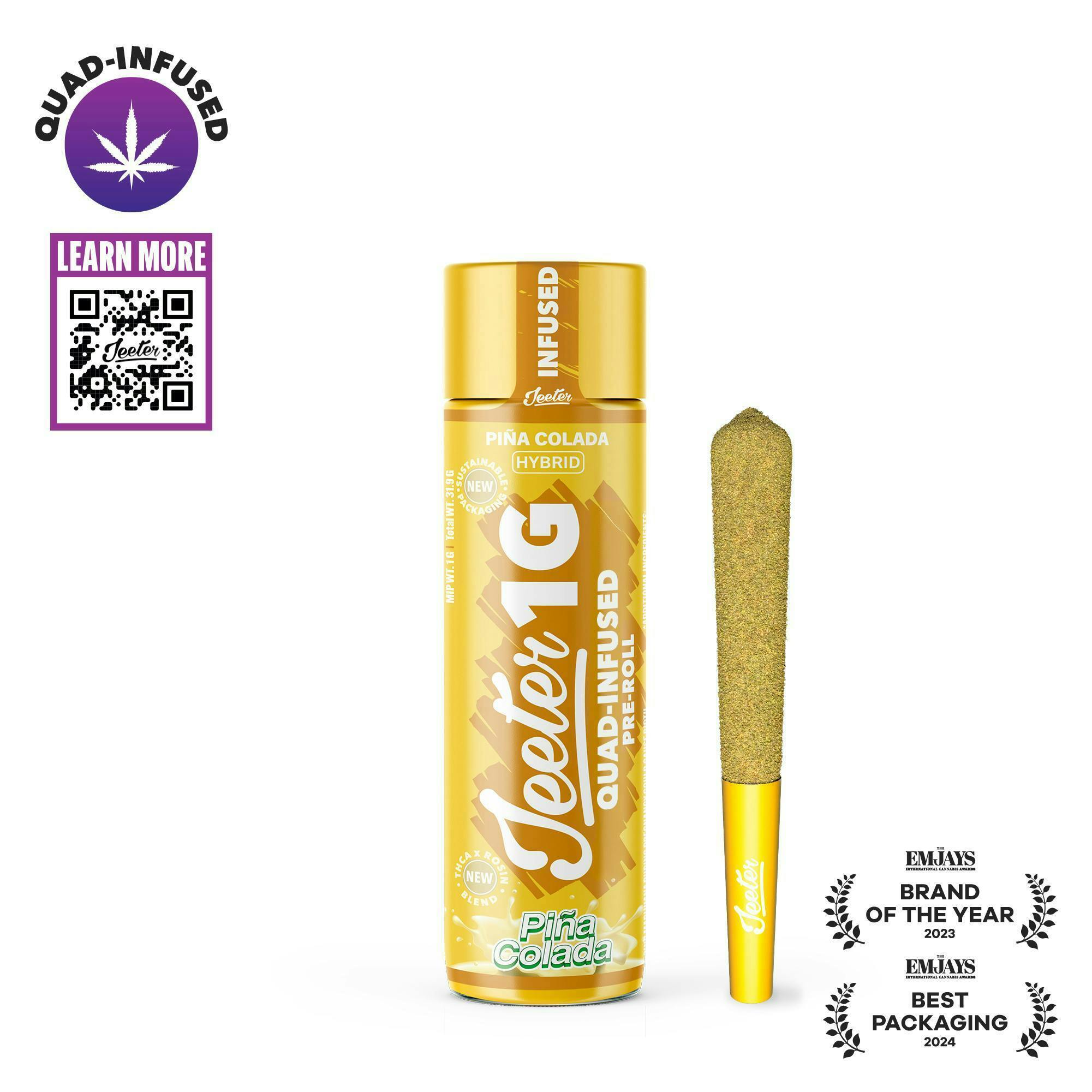 Jeeter - Jeeter | Pina Colada | Quad-Infused Joint | 1g - 1