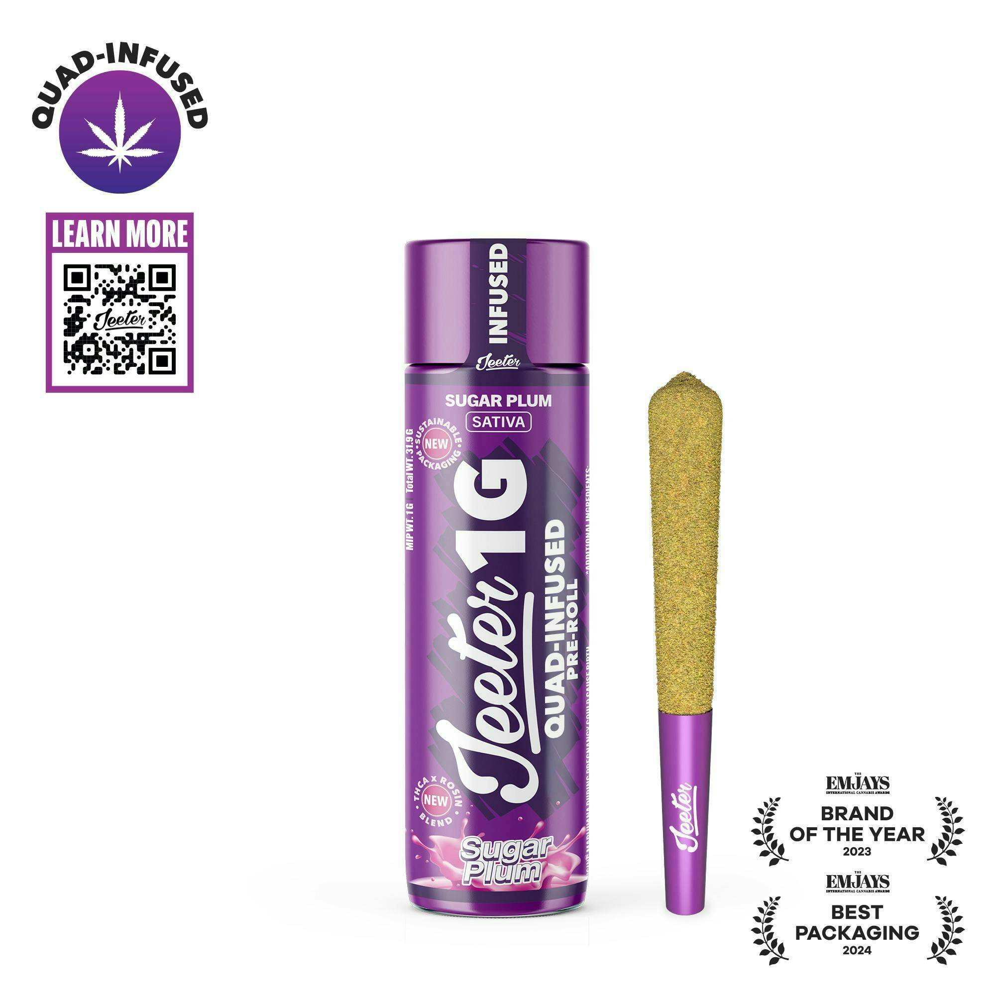 Jeeter - Jeeter | Sugar Plum | Quad-Infused Joint | 1g - 1