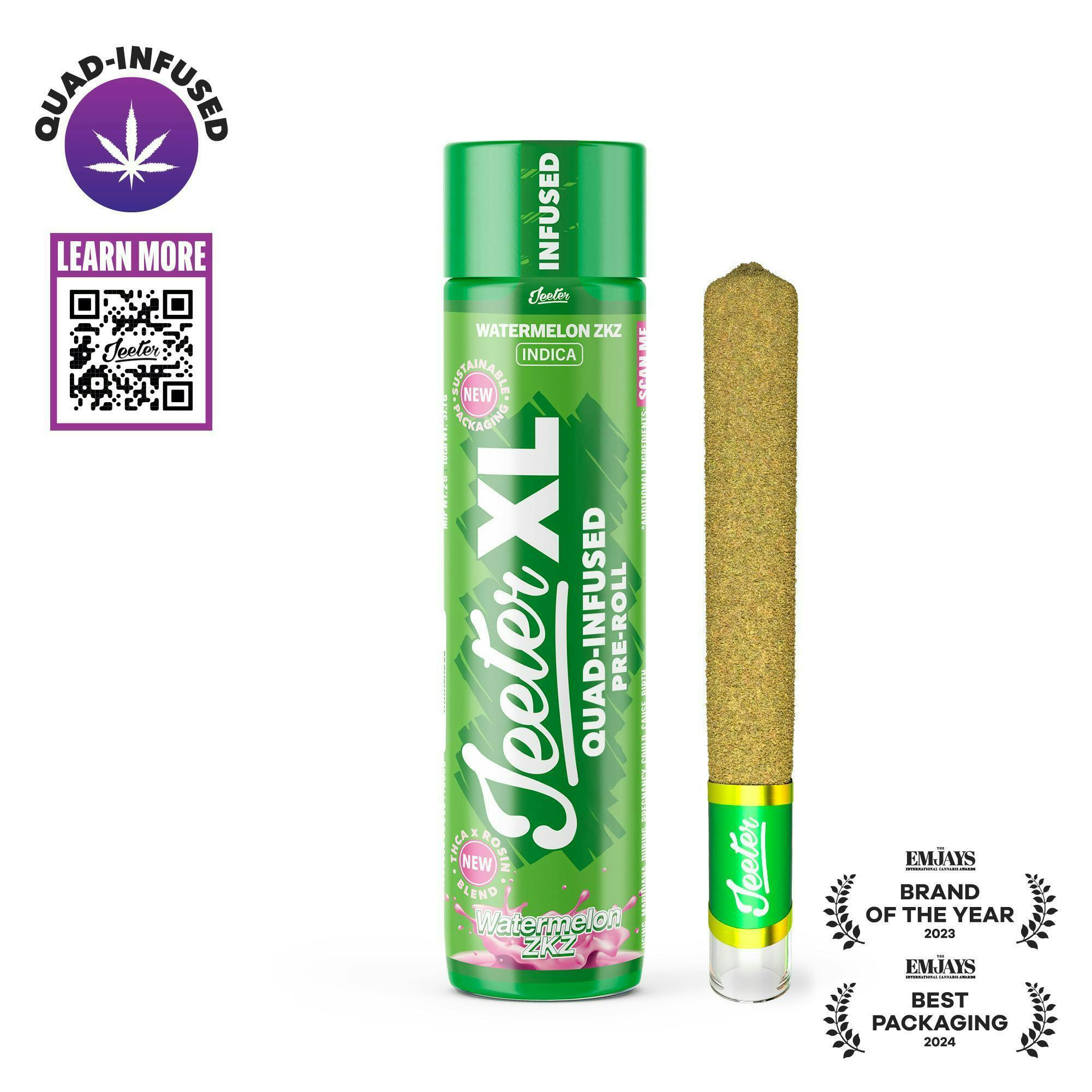 Jeeter - Jeeter | Watermelon ZKZ | XL Quad-Infused Joint | 2g - 1