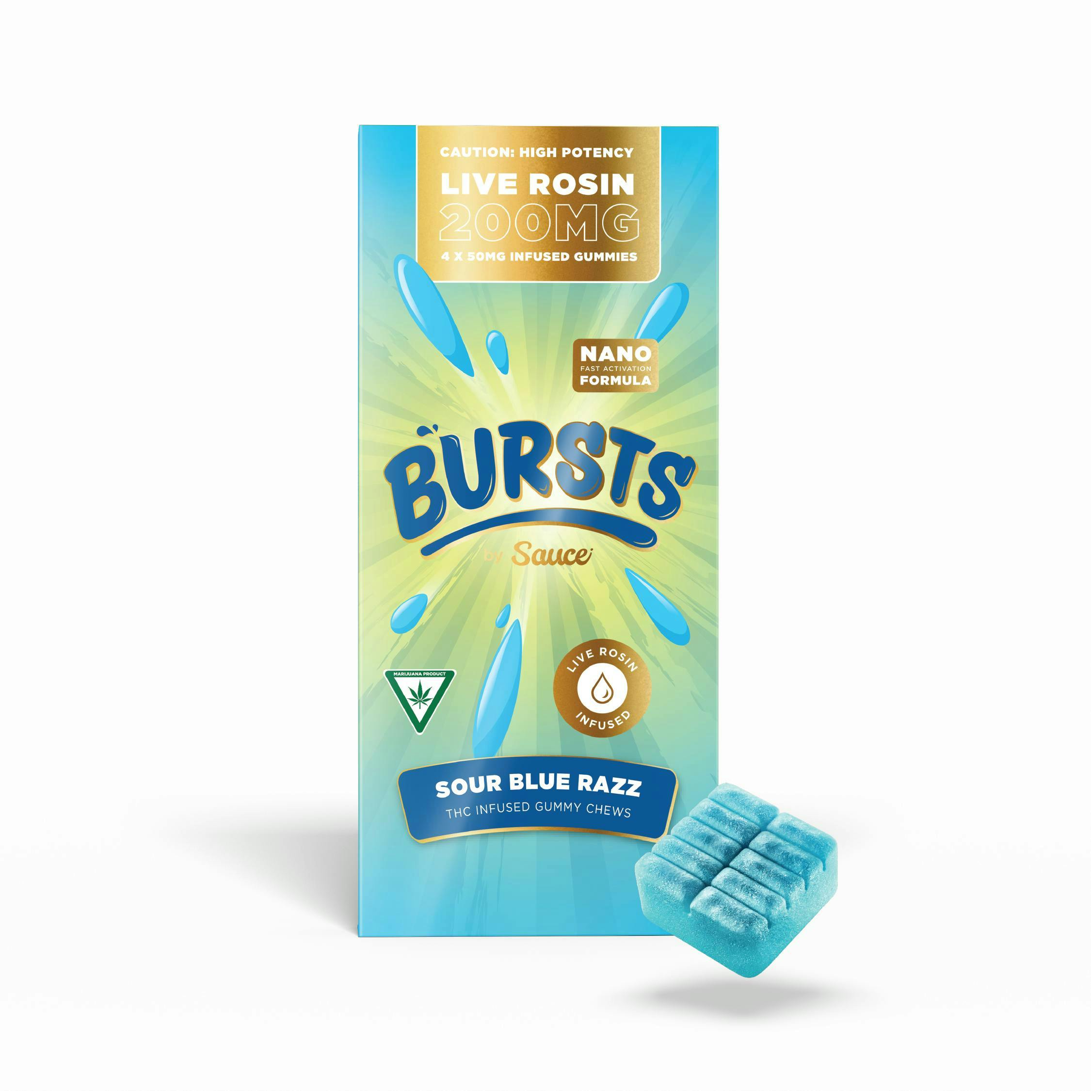 Sauce. - Sauce | Bursts | Sour Blue Razz | Live Rosin Gummies | 200mg - 1