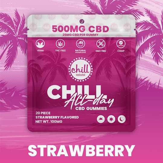 Chill Medicated - 500mg CBD I Strawberry CBD Gummies I All Day - 1