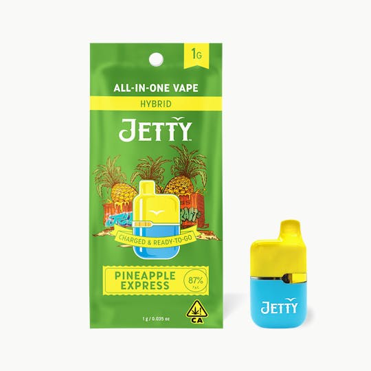 Jetty Extracts - Jetty All-in-One Mini Tank Vape High THC 1g Pineapple Express - 1
