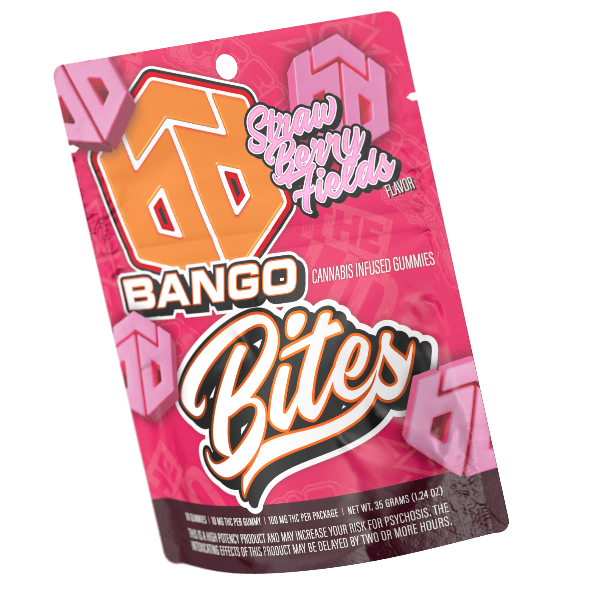 Bango Distribution - Bango Bites | Strawberry Fields Gummies | 100mg | 10ct | 10mg/ea - 1