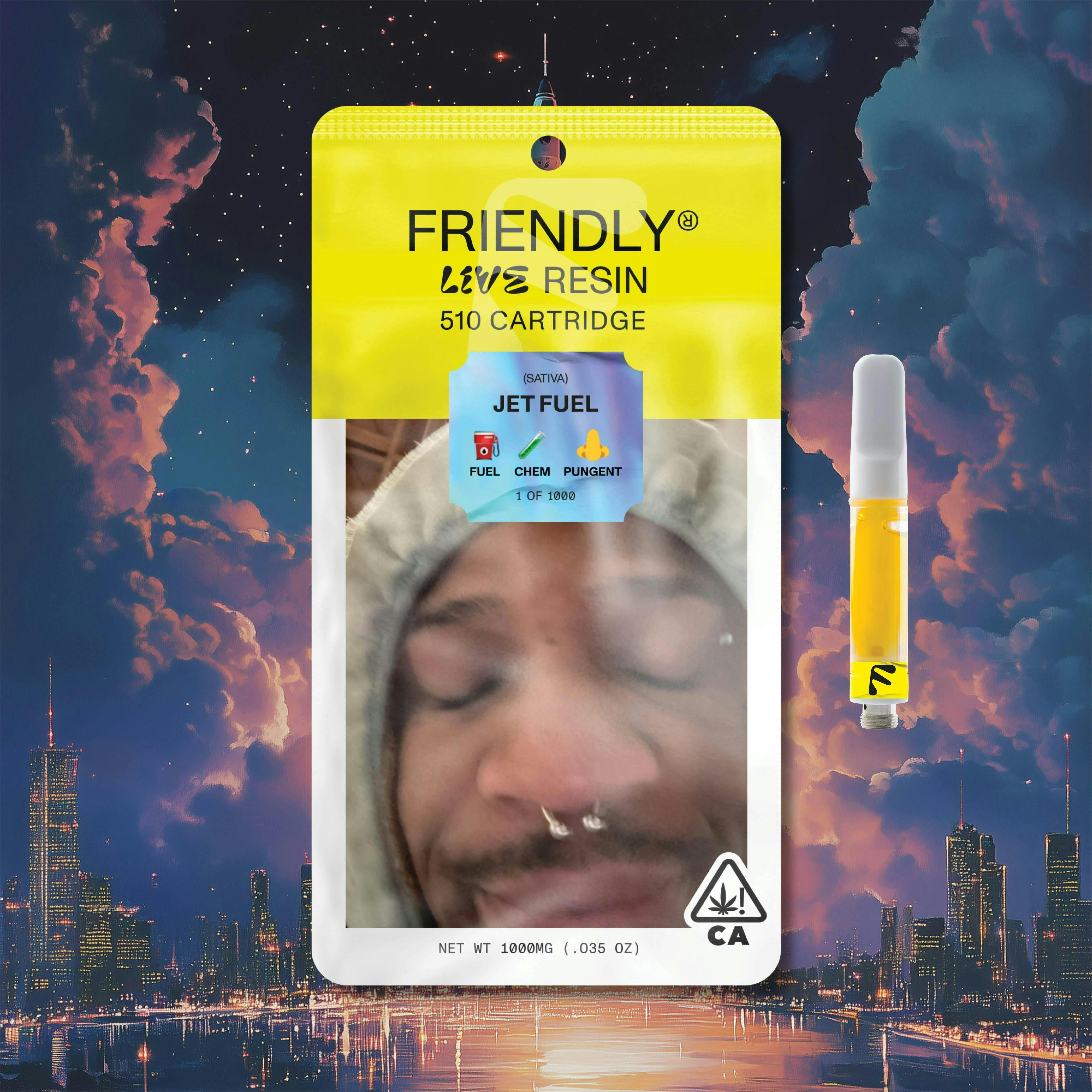 Friendly Brand - Friendly Brand | Jet Fuel | Live Resin Cartridge | 1g - 1