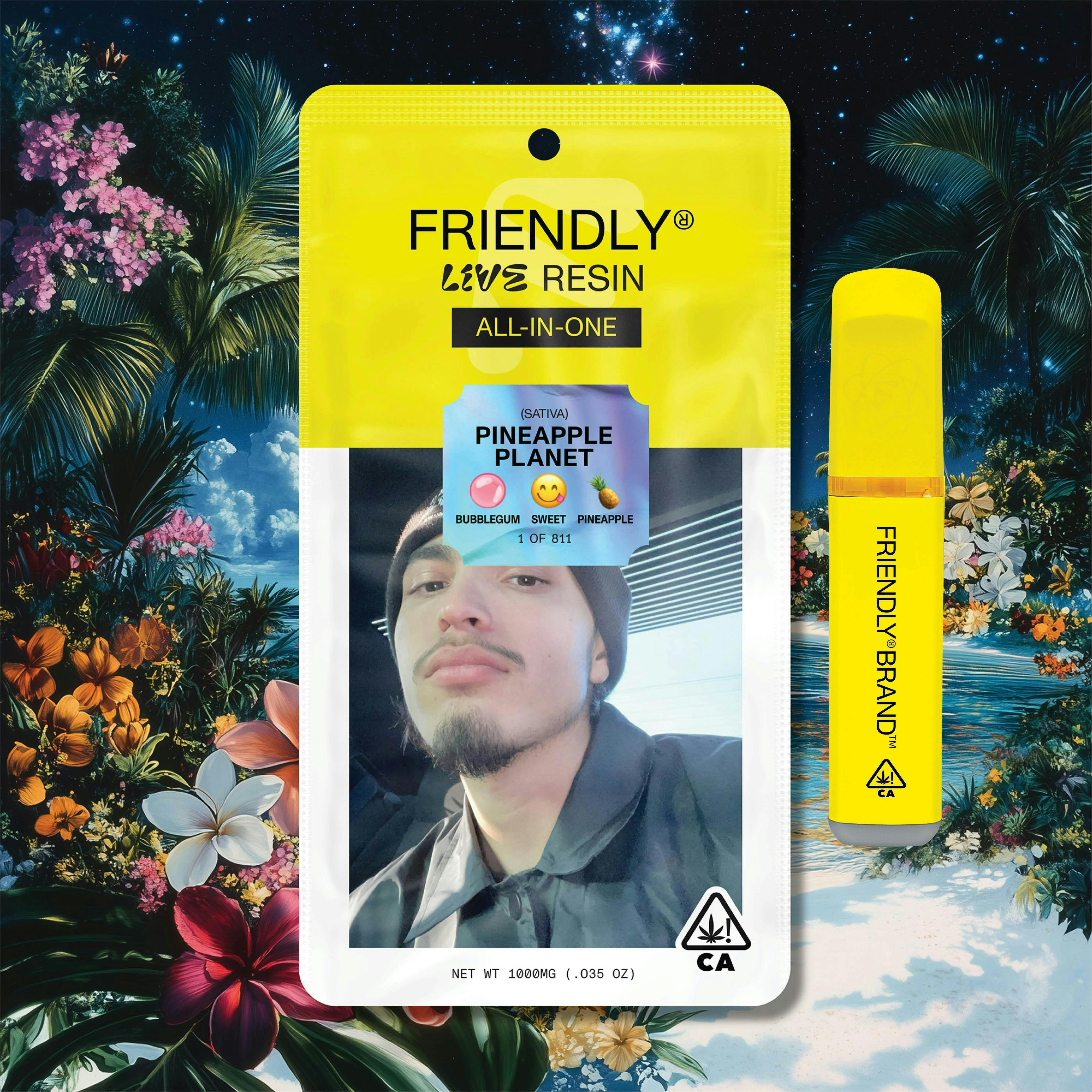 Friendly Brand - Friendly Brand | Pineapple Planet | Live Resin AIO | 1g - 1