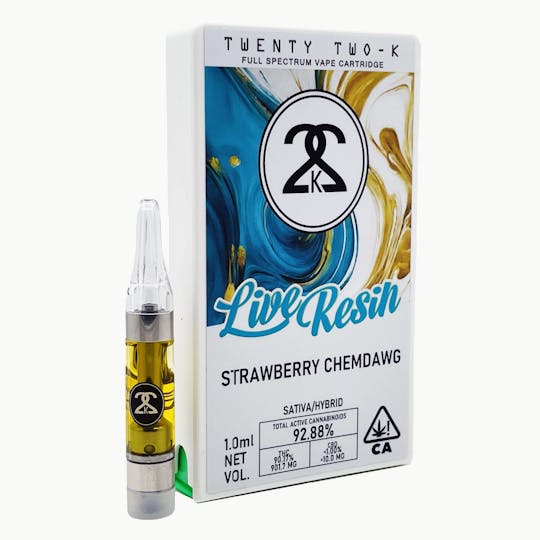Twenty Two K / 22k - 22K - Strawberry Chemdawg - Live Resin - 1.0ml Cartridge - 1