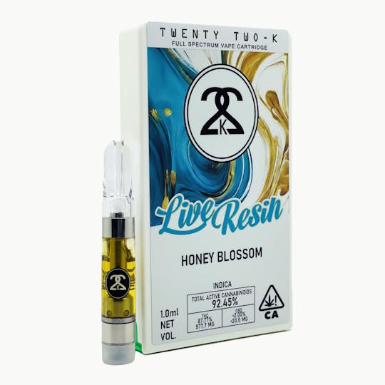 Twenty Two K / 22k - 22K - Honey Blossom - Live Resin - 1.0ml Cartridge - 1