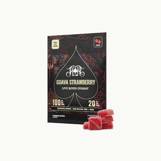 Heavy Hitters - Guava Strawberry | Sativa - Live Rosin Gummies - 100mg - 1