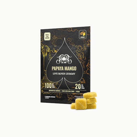 Heavy Hitters - Papaya Mango | Hybrid - Live Rosin Gummies - 100mg - 1