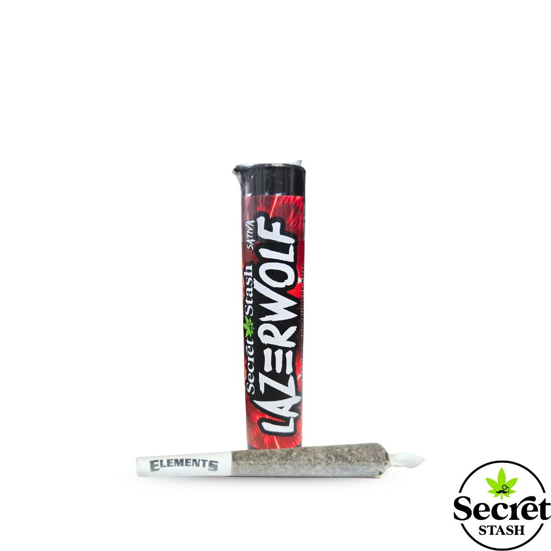 Secret Stash - Secret Stash | Full Bud Pre Roll | Lazer Wolf | Half Gram - 1