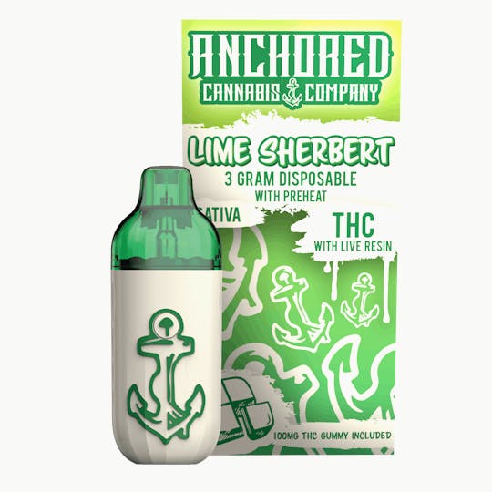 Anchored - Anchored | Lime Sherbert Disposable | 3g - 1