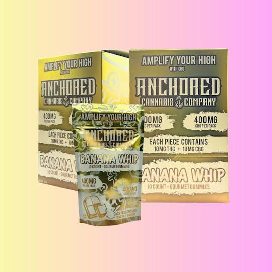 Anchored - Anchored | Banana Whip Gummy (10ct) | 40 THC : 40 CBG - 1