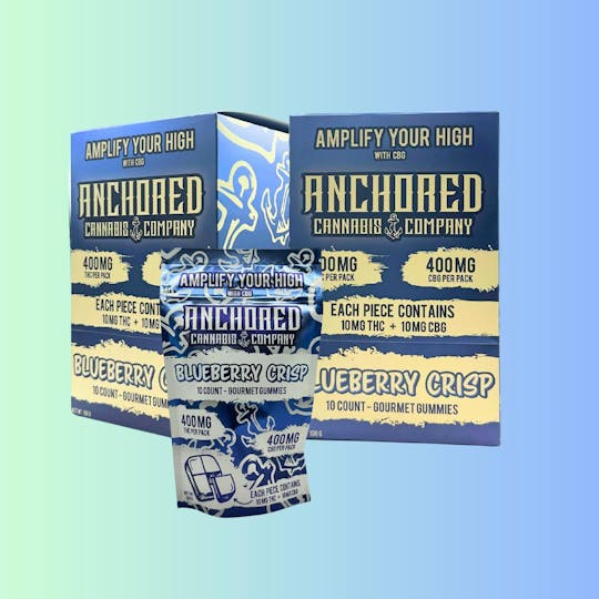 Anchored - Anchored | Blueberry Crisp Gummy (10ct) | 40 THC : 40 CBG - 1