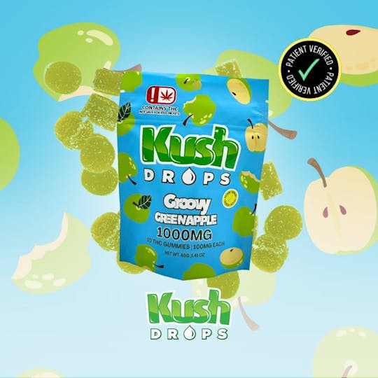 Kush Drops - Kush Drops | Groovy Green Apple Gummies | 1000mg THC - 1