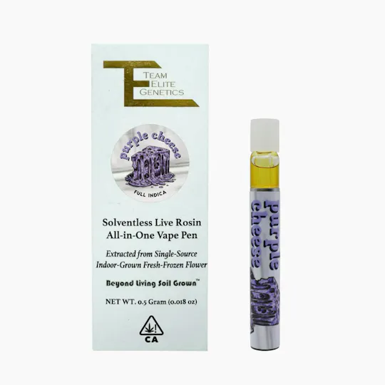 Team Elite Genetics - Purple Cheese | Live Rosin Disposable | 0.5g - 1