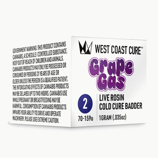 West Coast Cure - Grape Gas - Live Rosin Cold Cure Badder - T2 - 1