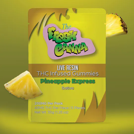 Fresh Canna - Pineapple Express | Live Resin Gummies | 200mg | 5pk | 40mg/ea - 1