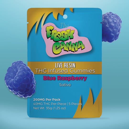 Fresh Canna - Blue Raspberry Live Resin Gummies | 200mg 5pk - 1