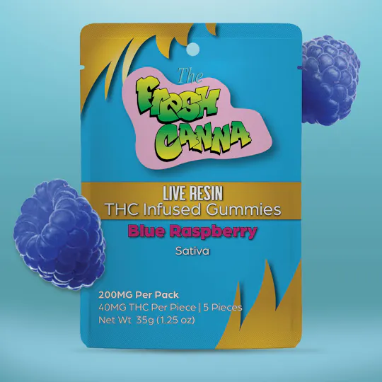 Fresh Canna - Fresh Canna | Blue Raspberry | Live Resin Gummies | 200mg | 5pk | 40mg/ea - 1