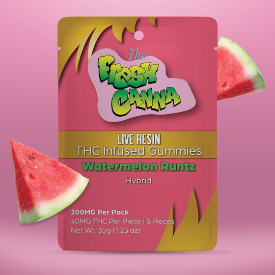Fresh Canna - Watermelon Runtz Live Resin Gummies | 200mg 5pk - 1