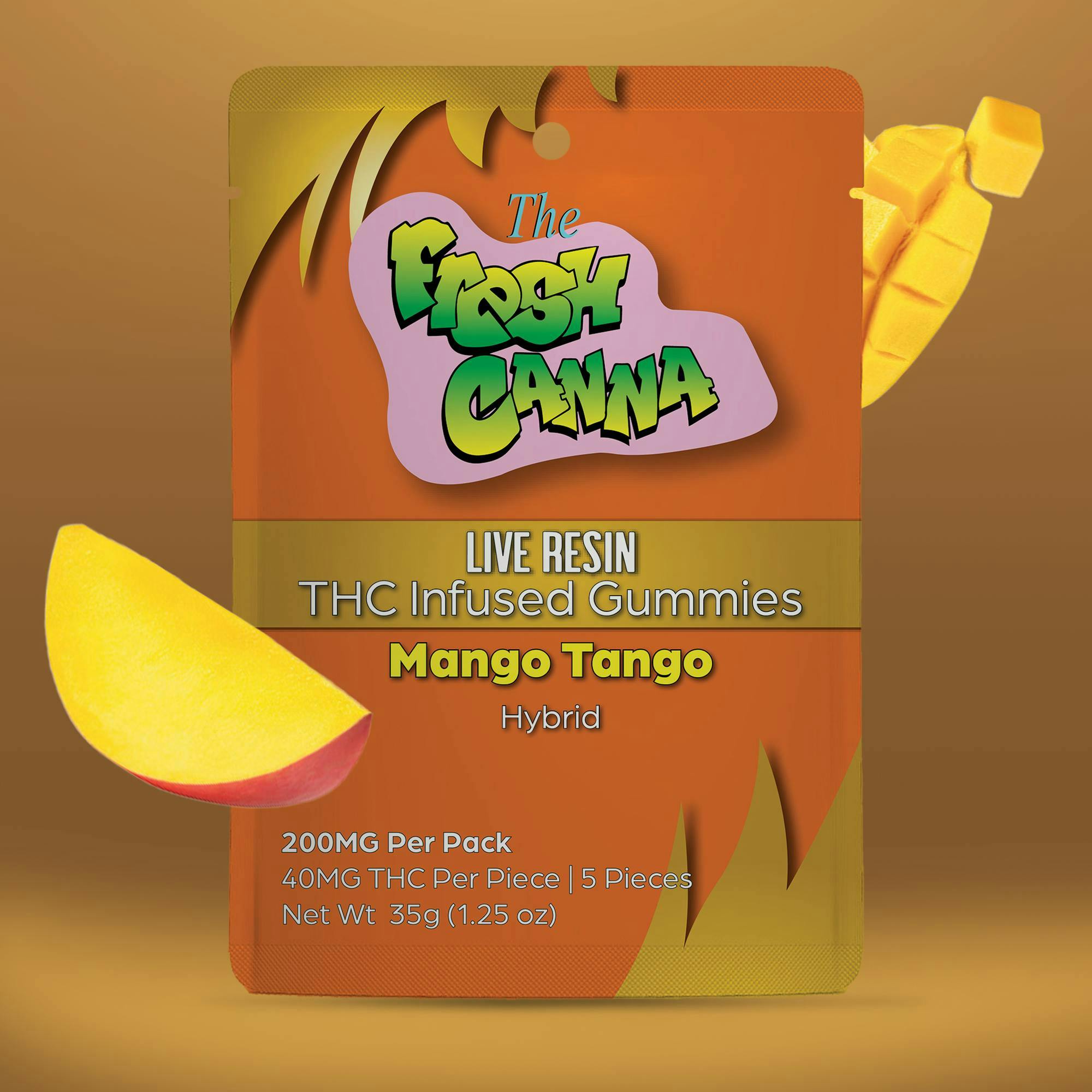 Fresh Canna - Fresh Canna | Mango Tango | Live Resin Gummies | 200mg | 5pk | 40mg/ea - 1