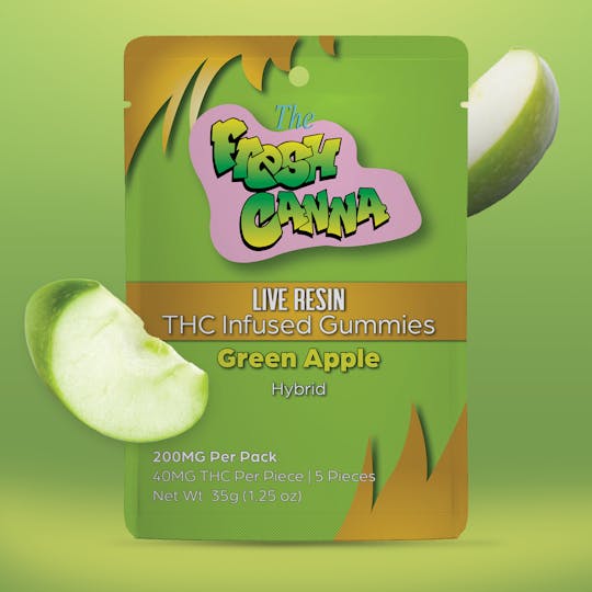 Fresh Canna - Green Apple Live Resin Gummies | 200mg 5pk - 1