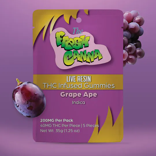 Fresh Canna - Fresh Canna | Grape Ape Live Resin Gummies | 200mg | 5pk | 40mg/ea - 1