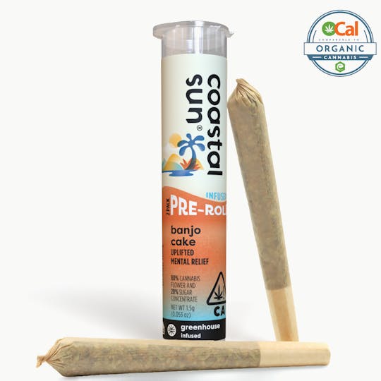Coastal Sun - Banjo Cake Infused Greenhouse 0.75g Pre-Roll 2pk 1.5g - 1