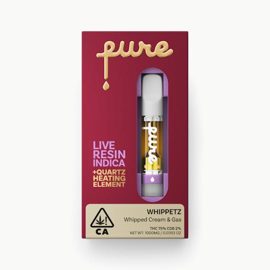 Pure Vape - Pure Live Resin 1g Cartridge - Whippetz - Indica - 1