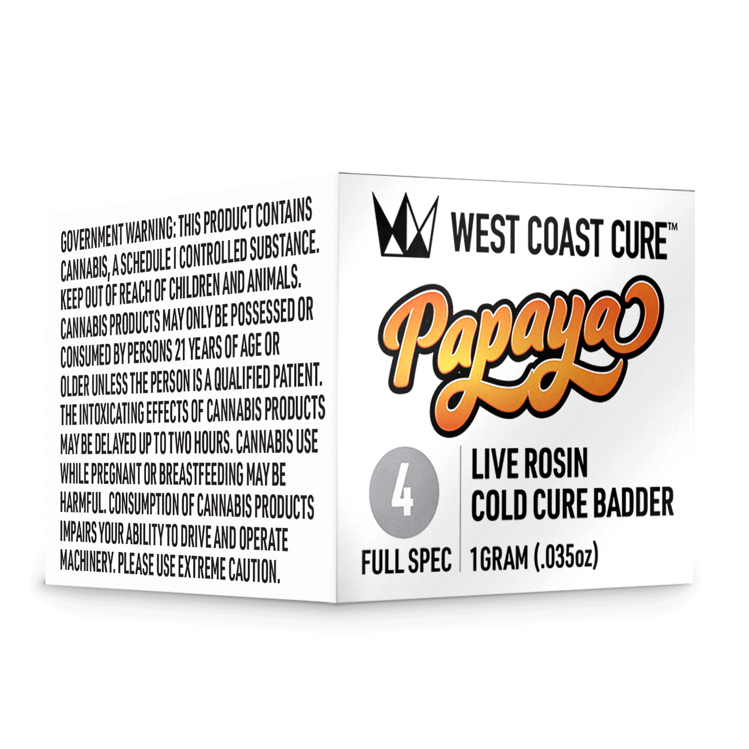 West Coast Cure - Papaya - Live Rosin Cold Cure Badder - T4 - 1