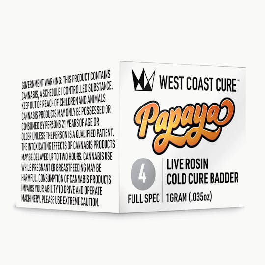 West Coast Cure - Papaya - Live Rosin Cold Cure Badder - T4 - 1