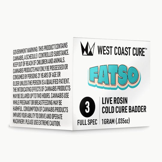 West Coast Cure - Fatso - Live Rosin Cold Cure Badder - T4 - 1