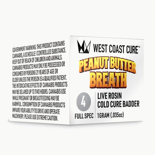 West Coast Cure - Peanut Butter Breath - Live Rosin Cold Cure Badder - T4 - 1