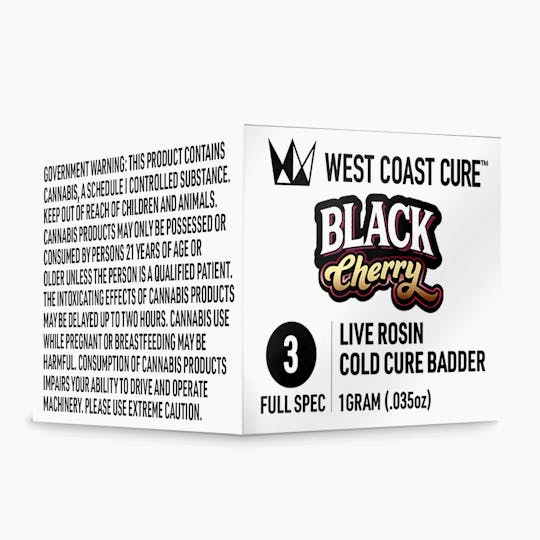 West Coast Cure - Black Cherry - Live Rosin Cold Cure Badder - T3 - 1