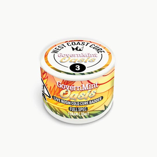 West Coast Cure - Governmint Oasis - Live rosin Cold Cure Badder - T3 - 1