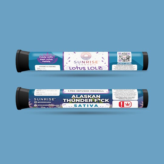 Sunrise Cannabis - Alaskan Thunder Fuck - Lotus LOLZ 1.75g Infused Preroll - 1